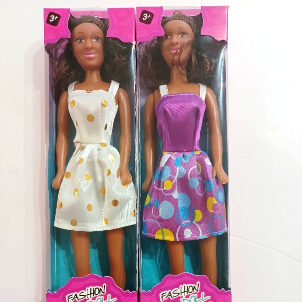 African American Fashion Doll/Poupee Mode Barbie Style Age 3+ (2pk)